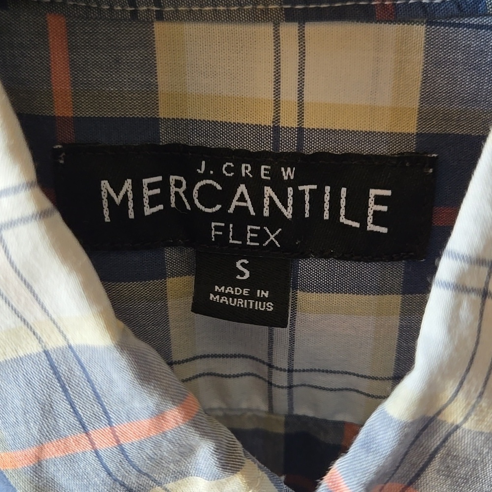 J Crew Mercantile Flex button up Plaid shirt Casual Business Layers Cotton Euc